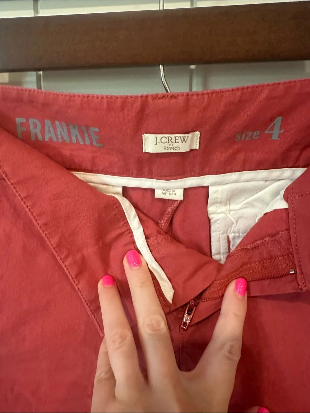 J.Crew Frankie Chino Shorts Women’s Size 4 Pink Cotton Summer Casual